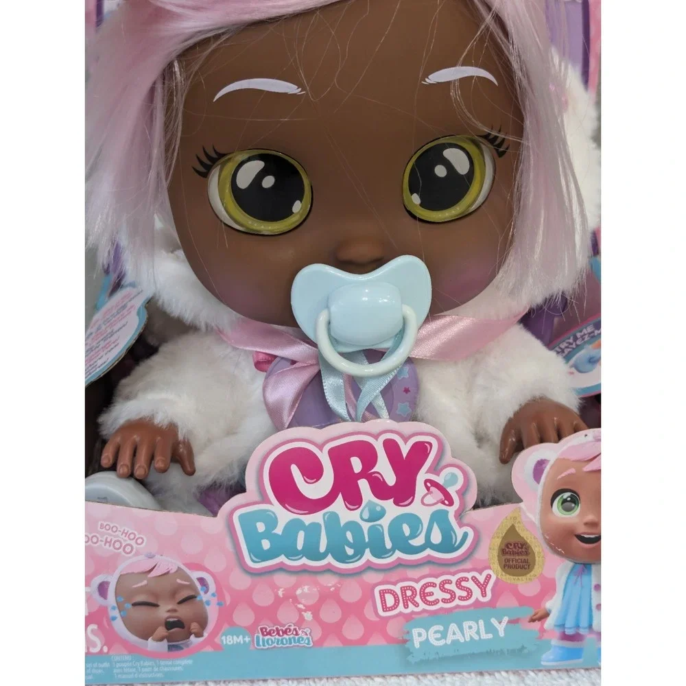 Cry Babies Dressy Pearly Interactive Baby Doll Pink Hair Cute Stylish Outfit
